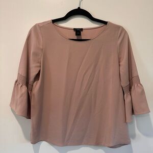 Ann Taylor Blush Pink Blouse with Flared Sleeves